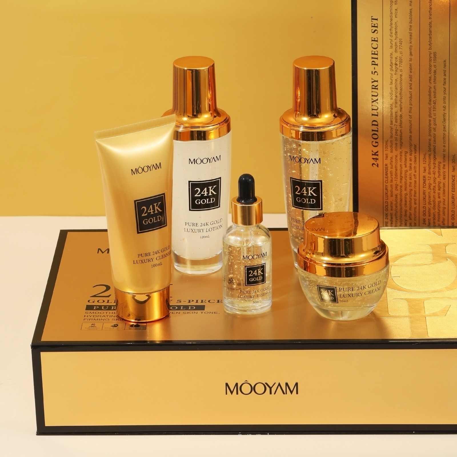 Luxury Skincare Lines - 24K Gold LUXURY Moisturizin Anti-Wrinkle Set