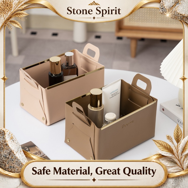 Luxury Skincare Organic - Leather Storage Box, Luxury Vanity Organizer